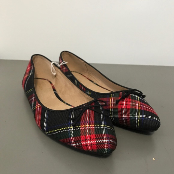 women's plaid flat shoes